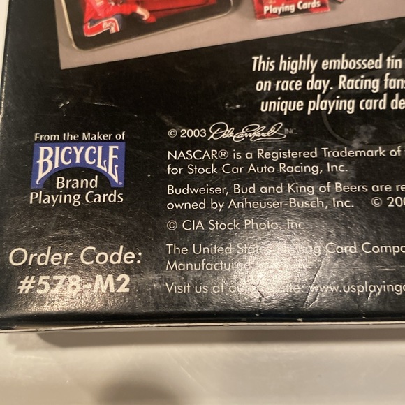 NIB and Vintage 2003 NASCAR Collector Tin and 2 Decks of Playing Cards - Picture 3 of 3